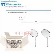 치과 입 거울 스틸오도토스코프 헤드 도구 액세서리치과 액세서리치아 실험실 미러 스테인레스 치과 거울20 관리 개, Weirong 스테인레스 스틸 돋보기 렌즈 4(1개)