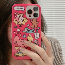 두들팝 로즈 레드 아이폰 케이스