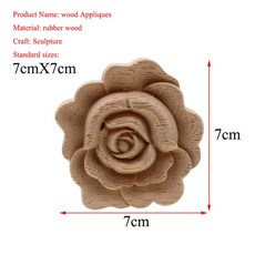 Vzlx 새로운 꽃 나무 조각 가구 캐비닛에 대 한 자연 나무 골동품 unpainted 나무 몰딩 데 칼 장식 입상, 05 7cmX7cm