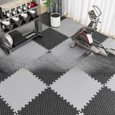 헬스장고무블럭 재료분리대 바닥 고무매트 탄성 원룸, 60x60x1.2cm 4개 검은색