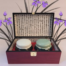 천연벌꿀/고가구 흑상감도자기 국내산 천연벌꿀 300g x 2개 (set) 명절선물세트 추석선물 설선물 답례품 벌꿀선물세트, 아카시아/야생화꿀