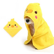 펫데일리 애완전용 가운 타월, 노랑 오리, 1개