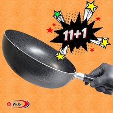 업소용 마블코팅 가벼운 궁중팬 20cm 22cm 24cm 26cm 28cm 30cm 32cm 34cm 튀김팬 볶음팬 자취생팬 국내산 식당용 영업용 멀티 쿡커 중국팬, 1개