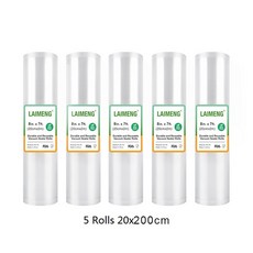 LAIMENG 5 Rolls 가정용 진공 포장기 비닐 팩 용기, 5R 20-200cm