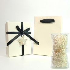 제로리빙 선물 포장 박스 + 쇼핑백, 1개, 베이지