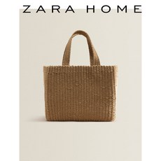 ZARA HOME 자라홈 라피아 토트 백 14023700111, 베이지