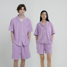 조스라운지 (couple) Lavender Towel Short Pajama Set