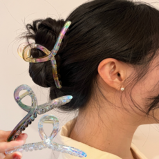 [3가지 컬러세트]쿼프 오로라 홀로그램 집게핀 대형 상품 이미지