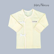 한스네이처 파스텔 배냇저고리 국내산 무형광 순면 옐로우 hansnature - 한스네이처