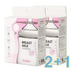 베일리 모유저장팩 핑거레스트 200ml 30매 일회용 수유팩 모유보관 더블지퍼백 2+1, 30개