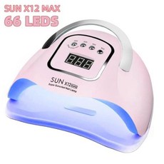 젤램프 젤네일램프 네일램프 SUNX12 Max UV LED 램프 손톱 건조 매니큐어 네일 건조기 젤 폴리쉬 전문 캐빈 Led 아트 살롱 도구 관리, 1개, SUN X12MAX Pink+AU plug