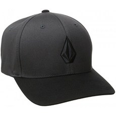 Volcom 남성 풀 스톤 Xfit 모자 아스팔트 블랙 중소형