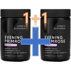 1+1 Sports research 스포츠 리서치 달맞이종자유 냉압착 오일 EPO 1300mg 소프트젤 240정 / 해외직구 미국정품, 2개