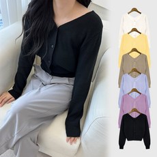 레터네 브이넥 프리미엄 캐시 크롭 가디건 데이트 환절기 룩
