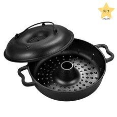 고구마굽는팬 옥수수 구이솥 군고구마 군밤 직화 냄비 28cm, 1개, 단일사이즈