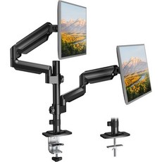모니터 거치대 듀얼 선반 노트북 암 ErGear Dual Monitor Mount″–32 ″ 스크린용 스탠드키가 더 큰 13인치 폴 포함 완전 조정 가능한 가스 스프링 데스크 마운