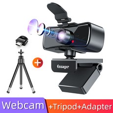 영어 매뉴얼 새로운 C3 1080P 웹캠 2K 풀 HD 웹캠 PC 노트북 USB 웹캠 마이크 자동 초점 조절 웹캠 유튜브용, 폴로니아, 삼각대 어댑터 포함
