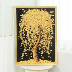 바이리모 돈벼락 재물가득 부자되는 풍수 그림 인테리어 액자 금전운 성공운 돈들어오는 행운의 아크릴 큐빅액자, 돈나무
