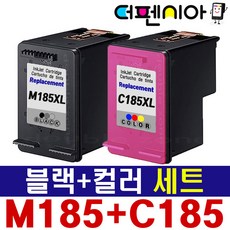삼성 INK-M185XL C185XL 세트 재생잉크 SL-J1680 J1685 J1780W J1780DW J1785DW 대용량, M185XL 블랙 + C185XL 컬러 세트