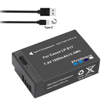 1800mAh LP-E17 LPE17 LP E17 유형 c 충전 캐논 EOS RP 200 250D M3 M5 M6 750D 760D T6i T6s 800D 8000D 77D키스 X, 1 Pc Battery, 1) 1 Pc Battery