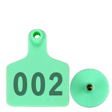 소귀 태그 표시 카드 단어 번호 001-500 입력 구리 헤드 귀걸이 농장 동물 식별 100 세트, 01 Green