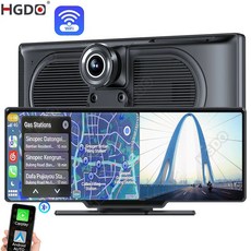 OBDPEAK HGDO T28 카플레이 대시 캠 4K 안드로이드 자동차 DVRS GPS NAVI 와이파이 FM 백미러 비디오 레코더 180 ° 어안 백 카메라, 21.T28-Charger-GPS - NO