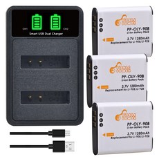 리코 GR III GR IIIX 용 Li-92B 배터리 올림푸스 터프 TG-7 TG-6 TG-5 Li-90b DB-110 충전기 1280mAh, 한개옵션1, 06 Charger and 3Battery