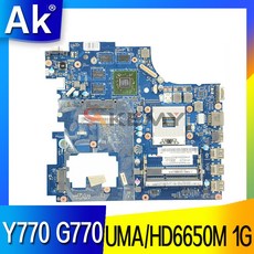 LA-6758P 메인 보드 REV 1A 레노버 IdeaPad Y770 G770 17 quot노트북 메인보드 HD3000 Radeon HD6650M 1GB, 01 UMA