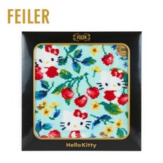  [FEILER &Sanrio] 훼이라 산리오 콜라보레이션 Handkerchief 수건 타올 Hello Kitty 키티 블루 