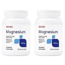 GNC 마그네슘 500mg 글루텐 프리 무설탕 캡슐