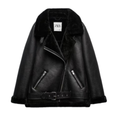 ZARA 자라 여성 더블 페이스드 바이커 점퍼 무스탕