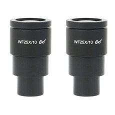 2PCS WF10X WF15X WF20X WF25X WF30X 쌍안 삼안 스테레오 현미경 30MM 설치 인터페이스 광시야 ​​접안 렌즈, WF25X-10MM