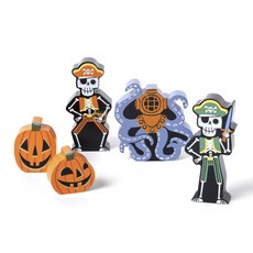 Hyde & Eek! Boutique 미니 맨틀 할로윈 데코 액세서리 5종 세트, 1개, Skulls + Octopus + Pumpkins