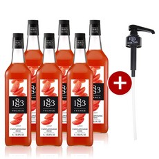 1883 핑크자몽시럽 1000ml (6병구매시 1883시럽펌프 증정), 6개