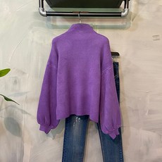 행복한여자 [신상무배]샤베트 퍼프 소매 반목 니트