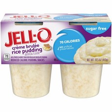Jell-O 젤로 무가당 크림브륄레 라이스 푸딩 Creme Brulee Sugar Free Rice Pudding 14.5oz(412g) 4팩, 1개
