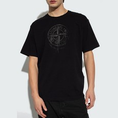 [스톤아일랜드] [명품]24SS 로고프린팅 반팔 티셔츠 블랙 80152RC87 V0029