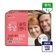 깨끗한나라 봄날 팬티형 슬림 성인기저귀 중형 9p x 8팩, 1set