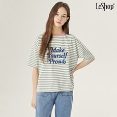 르샵 스트라이프 배색 메이크 반팔 티셔츠 DO1LW034A
