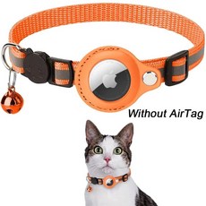 분실 방지 로케이터 트래커 용 보호 케이스가 있는 고양이용 Airtag 칼라 개 액세서리 반사 애완 동물 목걸, 01 Orange, 1개