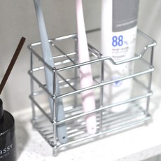 베네피센트 스텐 칫솔꽂이 욕실 화장실 칫솔거치대, 실버, 1개 실버, 1개