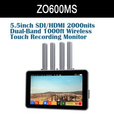 I-ON Shimbol 5.5인치 HDMI/SDI 2000nits Dual-Band 1000ft 무선 터치 레코딩 모니터 ZO600MS, 1개 - ivcd100