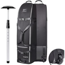 CHAMPKEY 1200D Soft 패딩 골프 여행 가방 지지봉 포함 오버사이즈 휠 항공사용 우수 클럽, Gray（LITE Version）