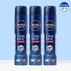 니베아 맨 쿨킥 스프레이 데오드란트, 200ml, 3개