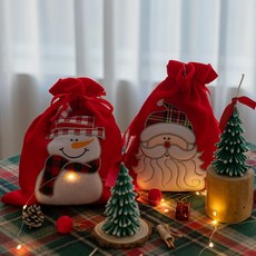 류블류샵 크리스마스 선물 주머니 장식 소품 상자 오너먼트 트리장식, 산타