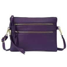 WOZEAH 크로스바디 지갑과 핸드백 미니 핸드폰 파우치 지갑 가방 블루, Dark Purple