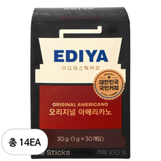 이디야 비니스트 오리지널 아메리카노 원두커피스틱, 1g, 30개입, 14개