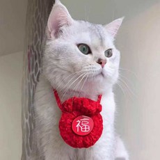 고양이 복주머니 강아지 설빔 용돈주머니 세뱃돈 명절 한복, 1개, 복주머니 (레드)