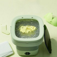 접이식 미니 세탁기 양말 캠핑 3kg 주방용 손수건 행주 휴대용 걸레, 소형 - 블루 블루레이 강모터