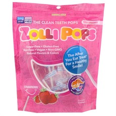 졸리팝스 무설탕 롤리팝 딸기맛 15개 88g Zollipops The Clean Teeth Pops Strawberry 15 ZolliPops